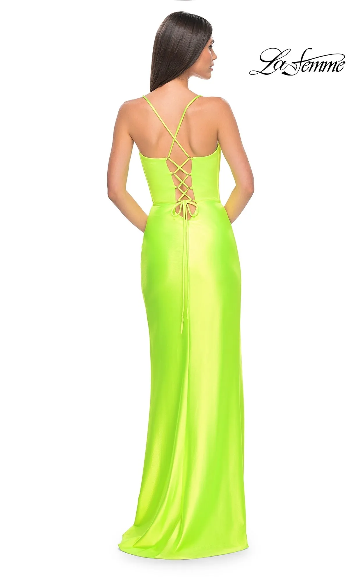 La Femme Bright Neon Long Prom Dress 32262 sold by PromGirl product image thumbnail 2