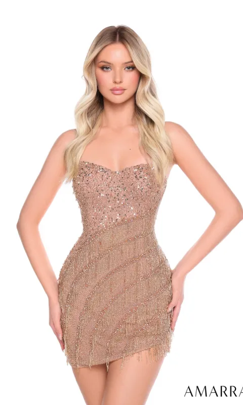 Short Homecoming Dress 88010 by Amarra sold by PromGirl