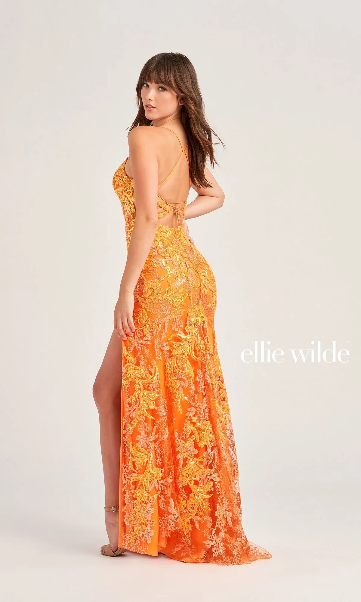 Cracked Ice Ellie Wilde Long Prom Dress EW35060 sold by PromGirl product image thumbnail 2