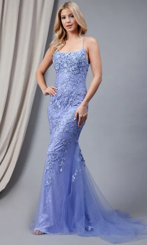 Embroidered-Lace Tight Long Prom Gown 799 sold by PromGirl