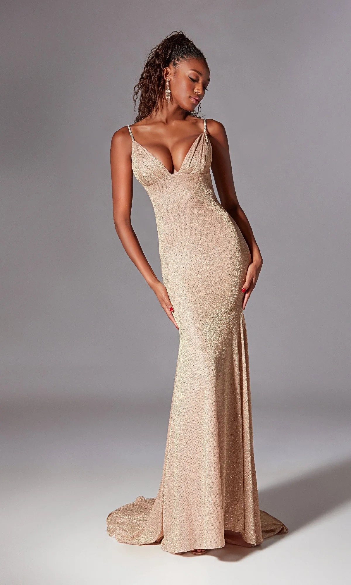 Draped Long Glitter Prom Dress : Aerie Couture 200 sold by PromGirl