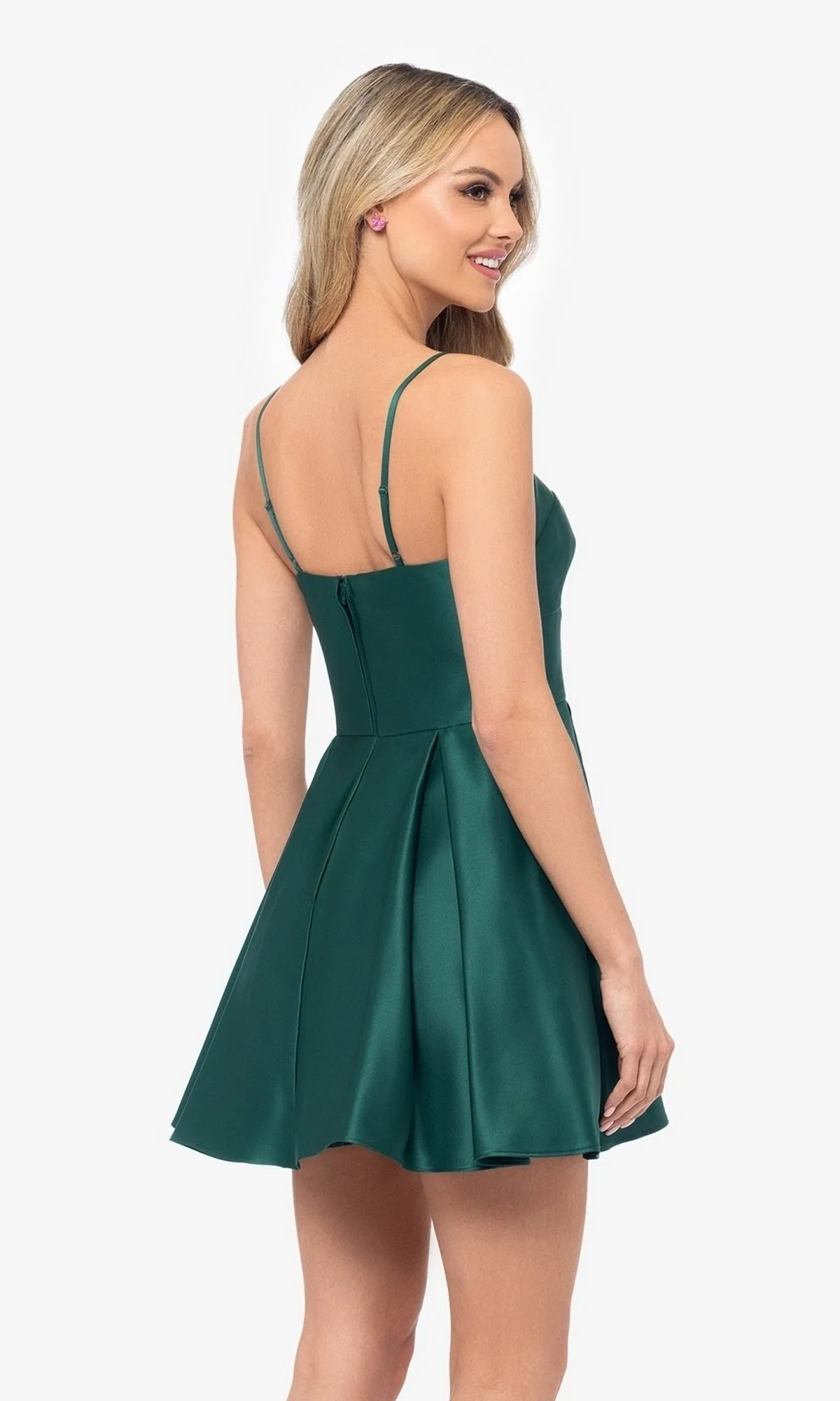 Short Satin A-Line Homecoming Dress 4200BN sold by PromGirl product image thumbnail 2