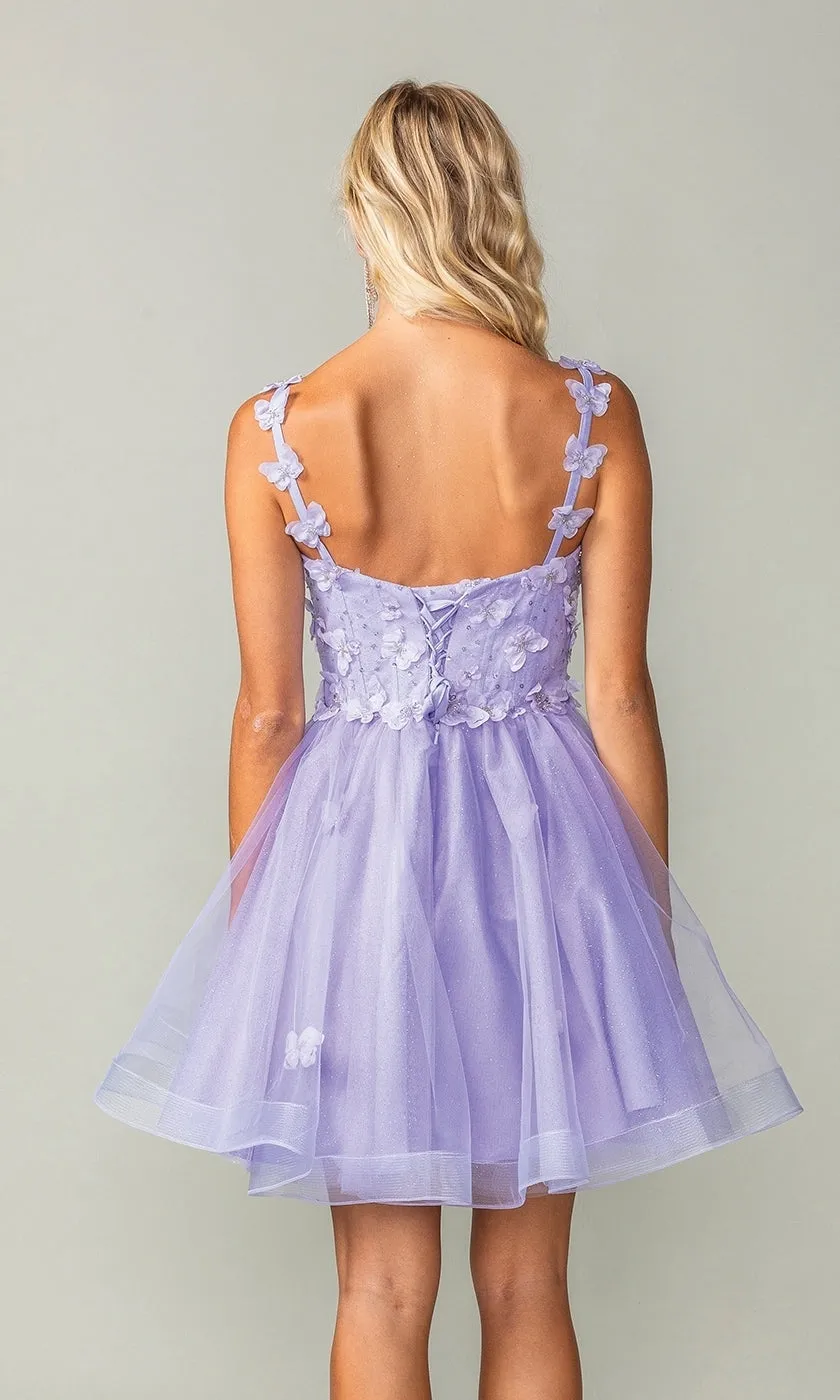 Lace-Up Short Butterfly Homecoming Dress 3369 sold by PromGirl product image thumbnail 2