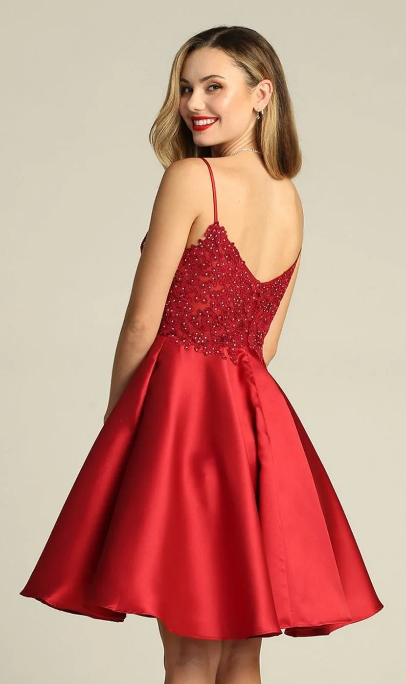 Beaded-Bodice Short A-Line Homecoming Dress XR6008 sold by PromGirl product image thumbnail 2