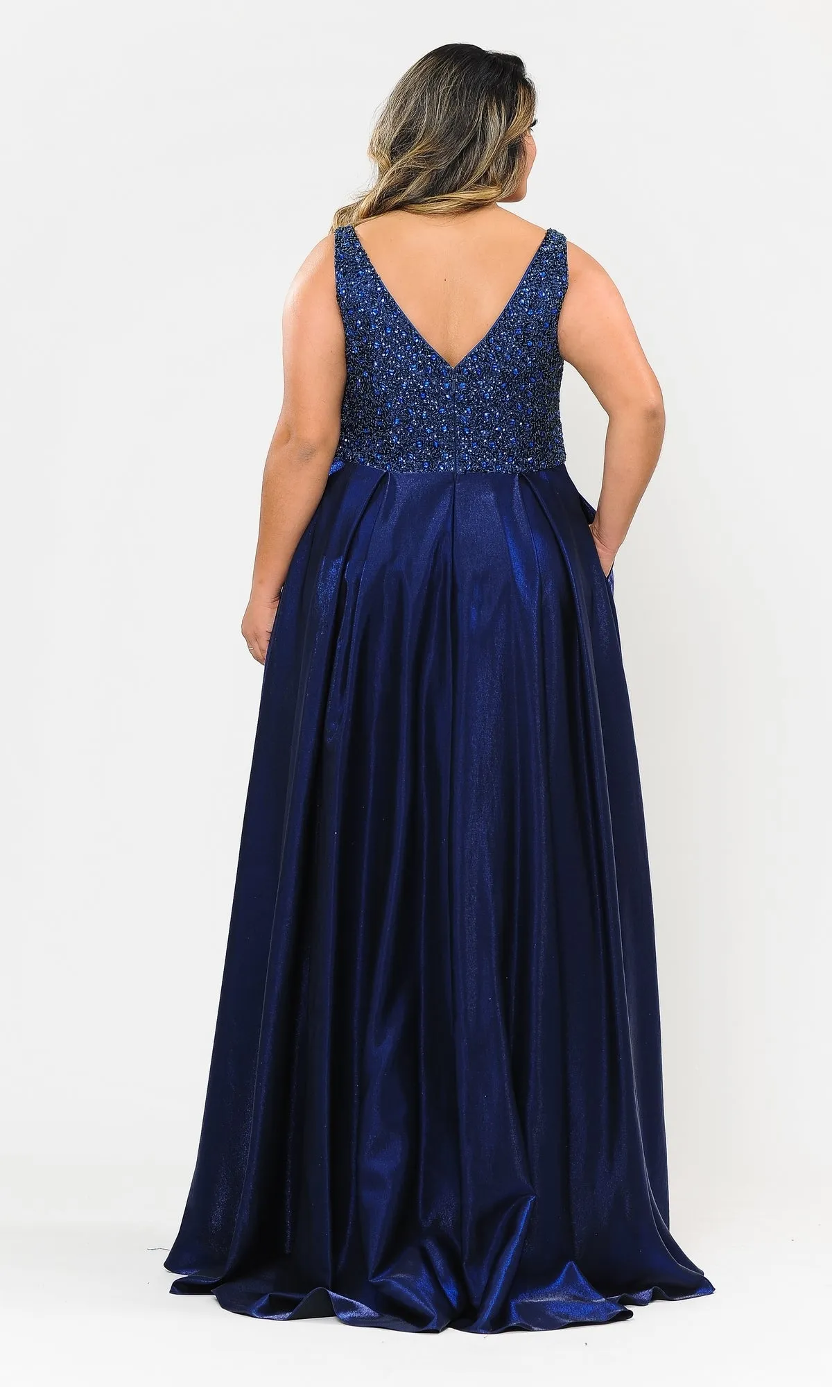 Beaded-Bodice Plus-Size Long Prom Dress W1066 sold by PromGirl product image thumbnail 2