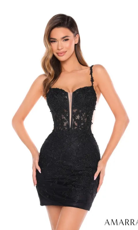 Short Homecoming Dress 88031 by Amarra sold by PromGirl