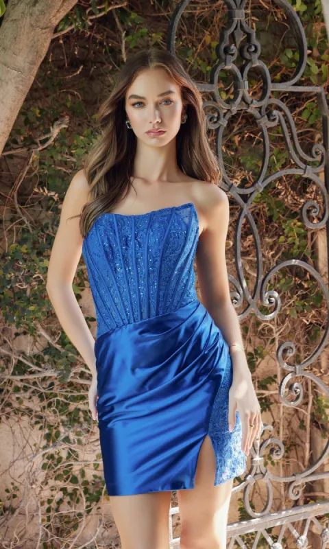 Strapless Short Corset Homecoming Dress T870 sold by PromGirl