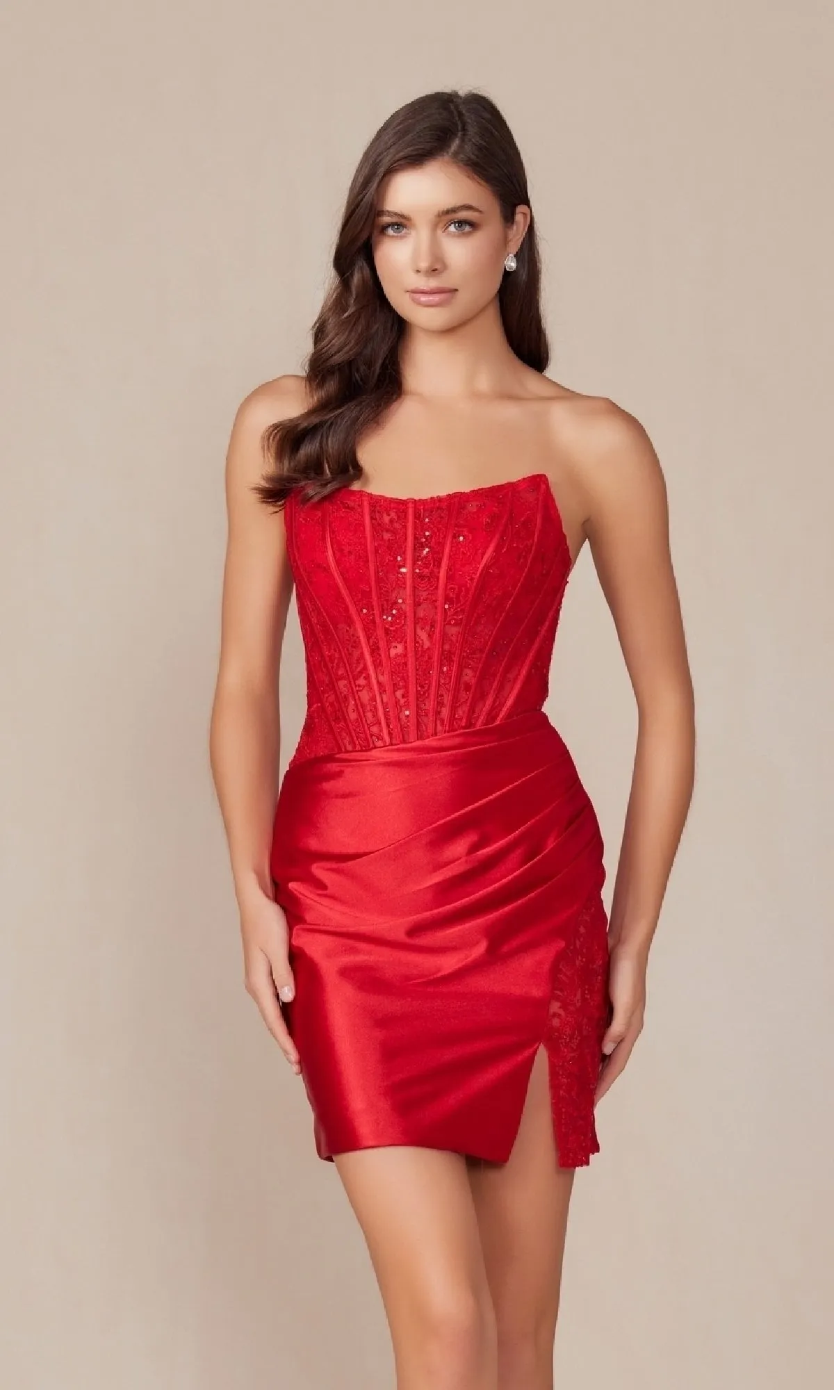 Strapless Short Corset Homecoming Dress T870 sold by PromGirl product image thumbnail 4