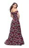 La Femme 25790 Rose-Print Prom Dress sold by PromGirl