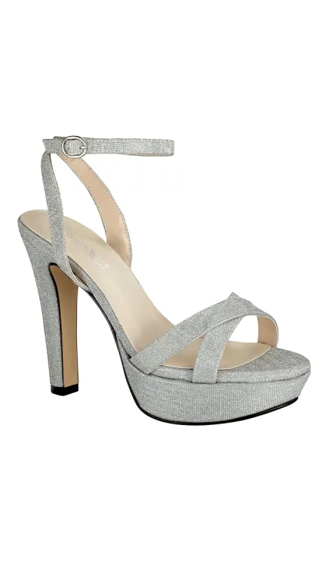 Elena Silver High Heel Prom Shoes by Touch Ups 4548 sold by PromGirl