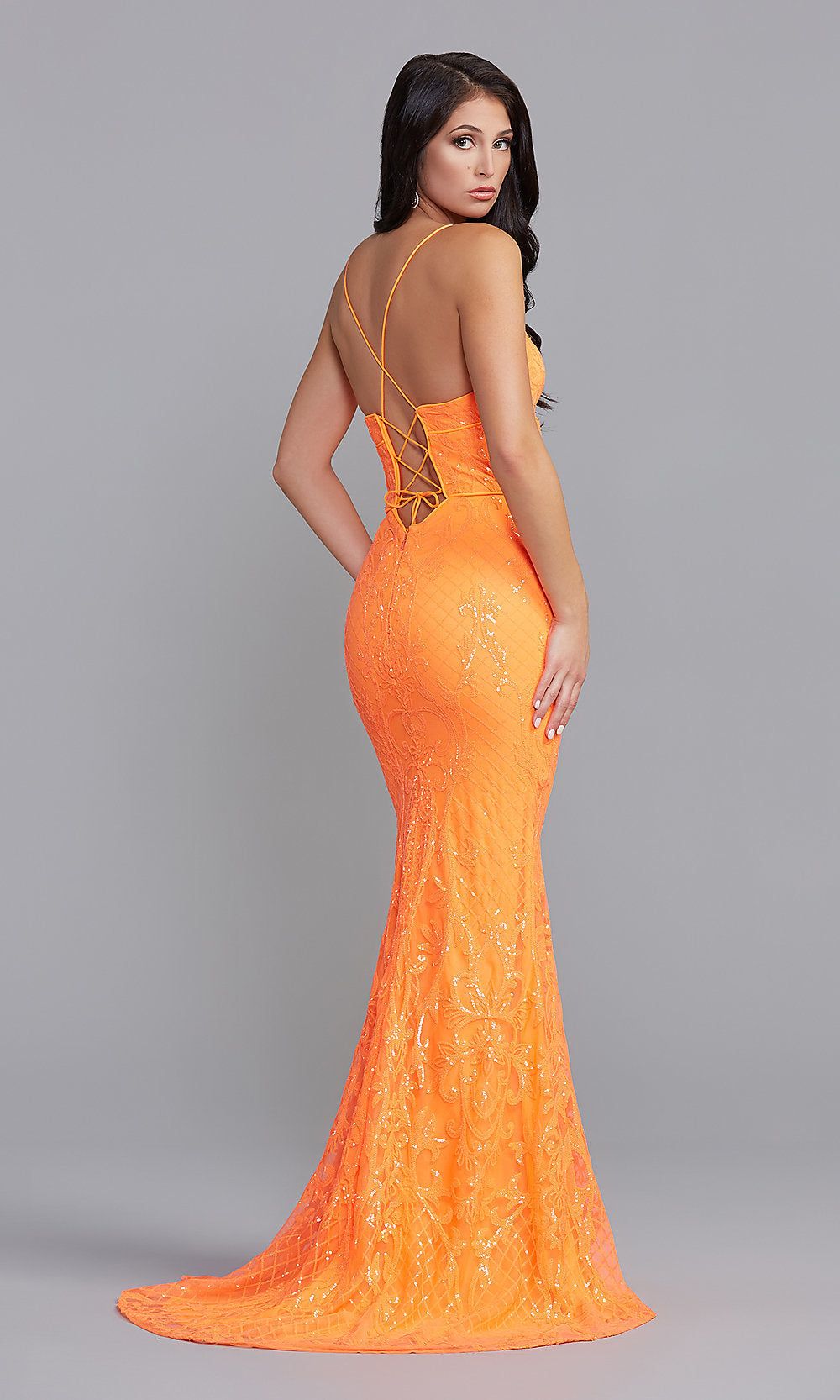 Corset-Back Long Sequin Prom Dress by PromGirl sold by PromGirl product image thumbnail 2