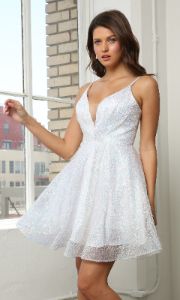 Sequin Short Fit-and-Flare Unique Homecoming Dress sold by PromGirl