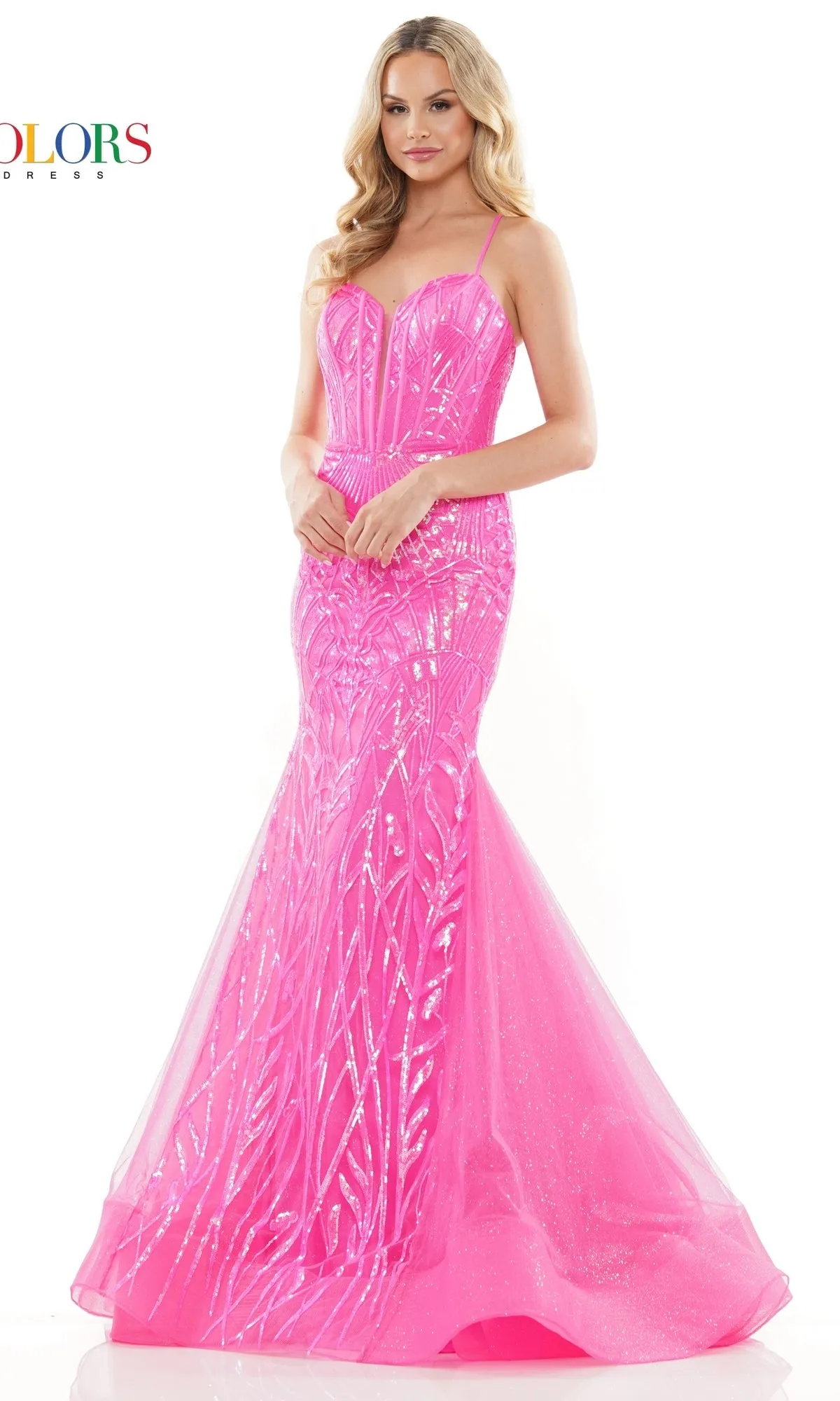 Sequin-Print Long Corset Mermaid Prom Dress 3203 sold by PromGirl product image thumbnail 4