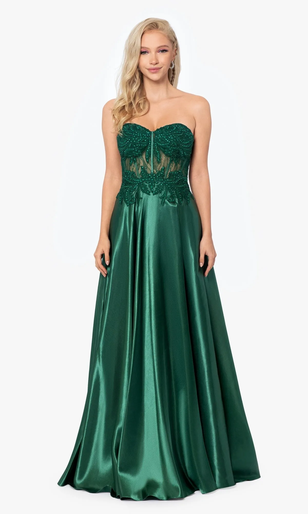 Strapless Sweetheart Long A-LIne Prom Dress 3331BN sold by PromGirl product image thumbnail 3