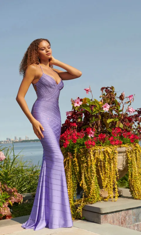 Backless Beaded Stretch Formal Dress by Faviana sold by PromGirl