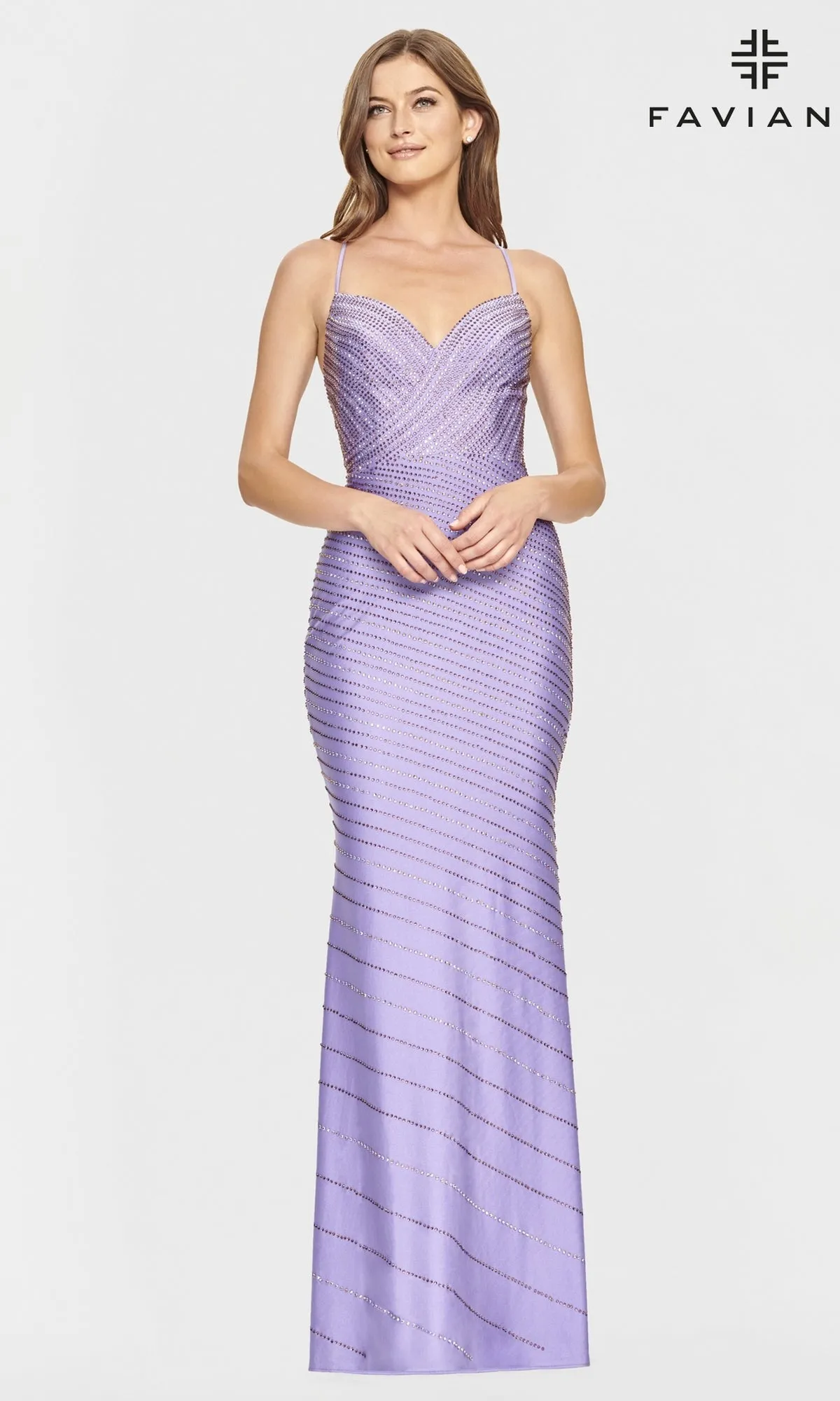 Backless Beaded Stretch Formal Dress by Faviana sold by PromGirl product image thumbnail 5