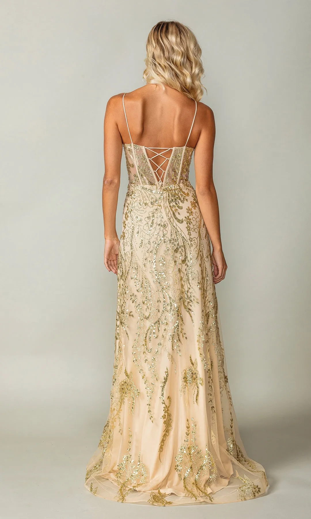 Glitter-Print Long Prom Dress: Dancing Queen 4359 sold by PromGirl product image thumbnail 4