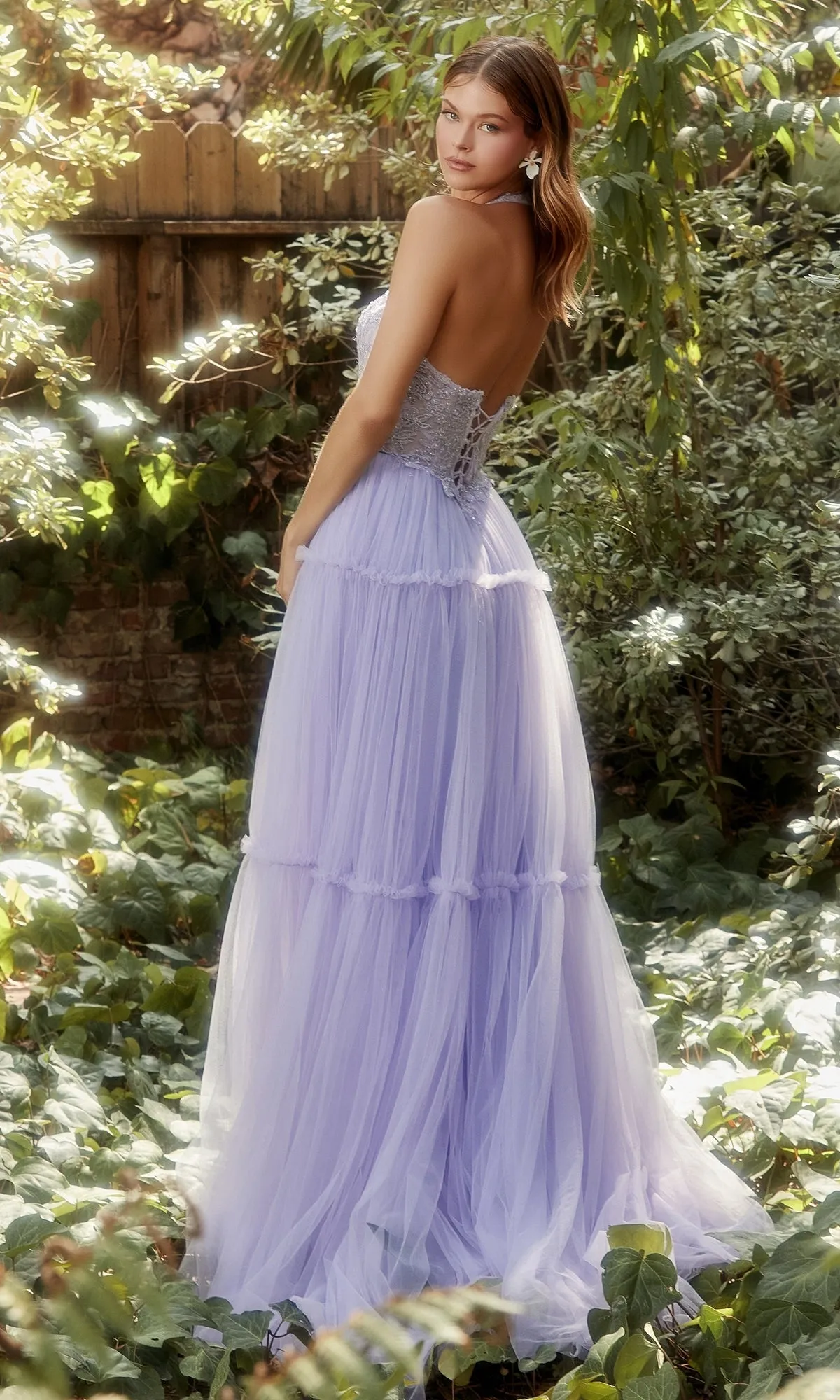 Lace-Halter Long A-Line Prom Dress A1206 sold by PromGirl product image thumbnail 4