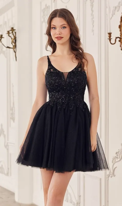 Lace-Up Short A-Line Homecoming dress CY022 sold by PromGirl