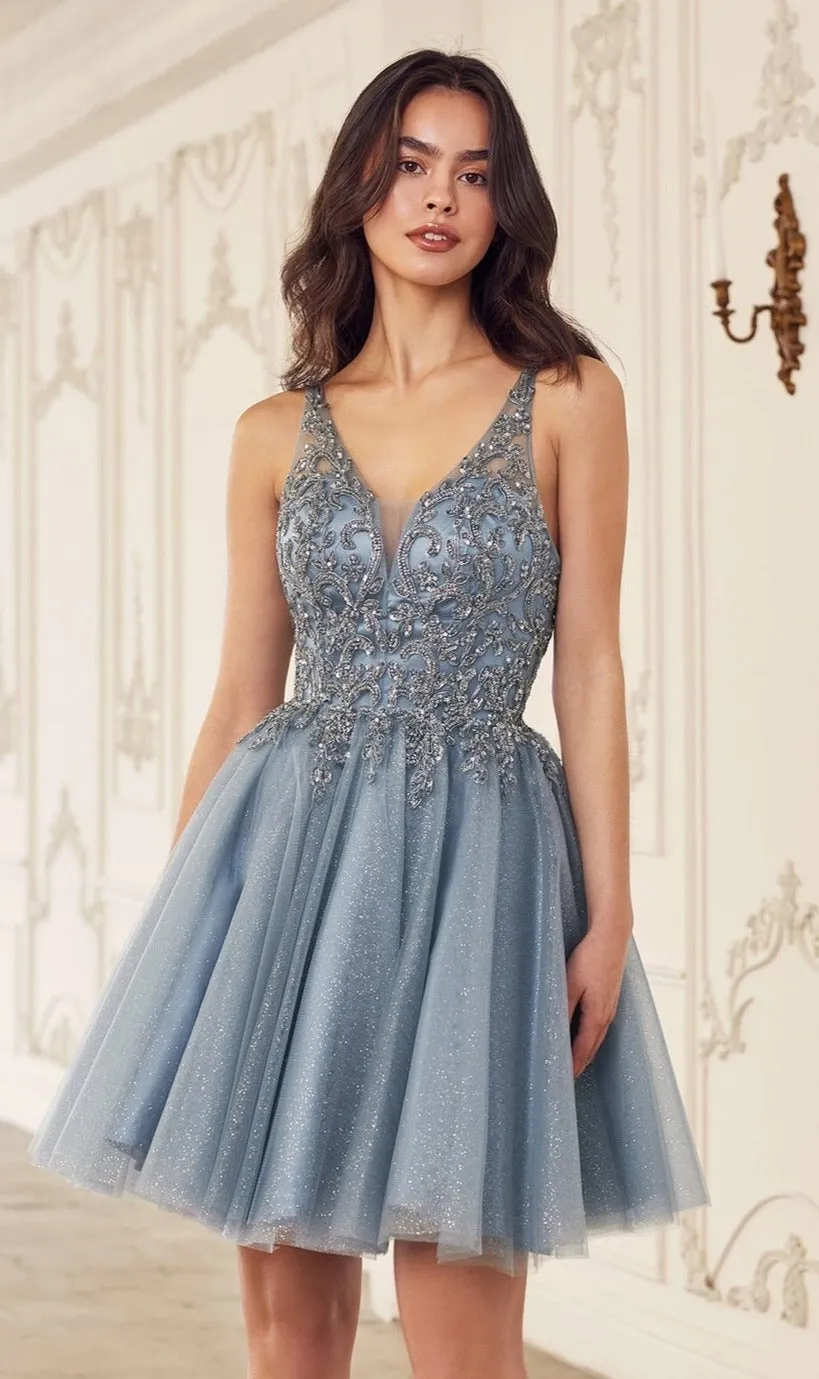 Lace-Up Short A-Line Homecoming dress CY022 sold by PromGirl product image thumbnail 5