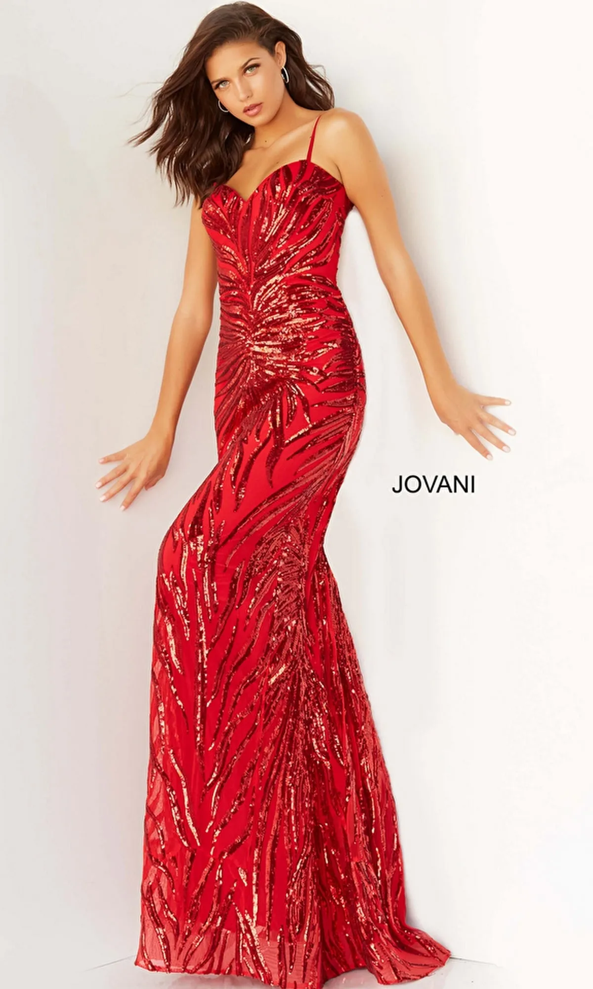 Jovani Sequin-Stripe Long Prom Dress 08481 sold by PromGirl product image thumbnail 5