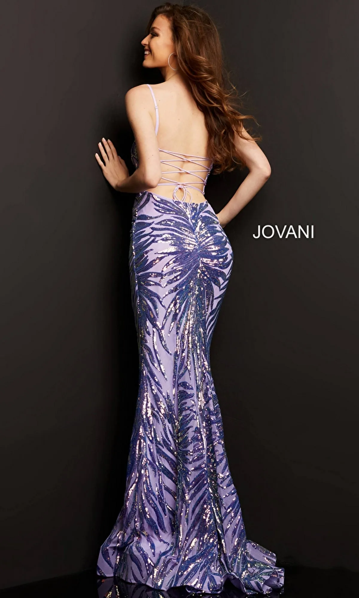 Jovani Sequin-Stripe Long Prom Dress 08481 sold by PromGirl product image thumbnail 2
