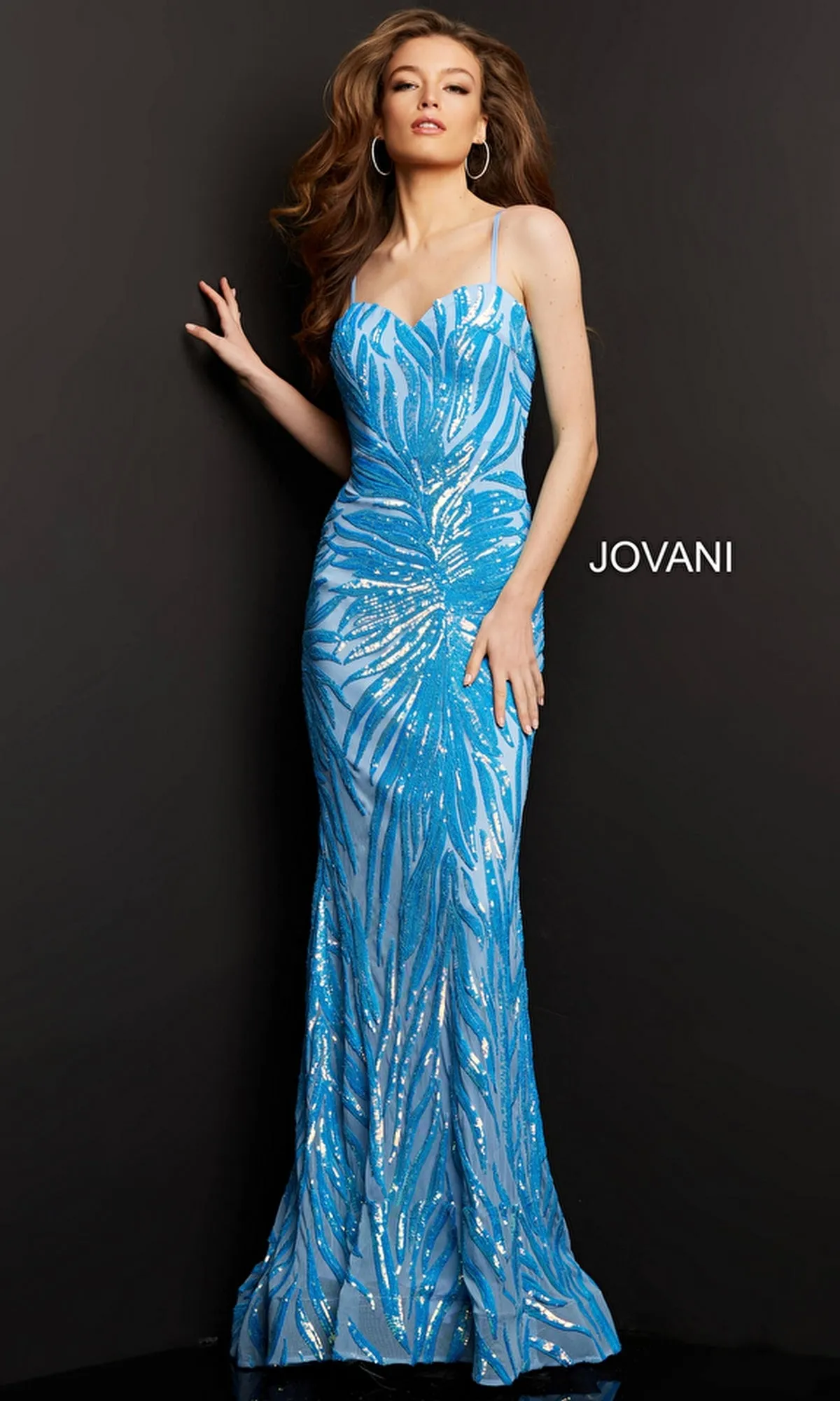 Jovani Sequin-Stripe Long Prom Dress 08481 sold by PromGirl product image thumbnail 3
