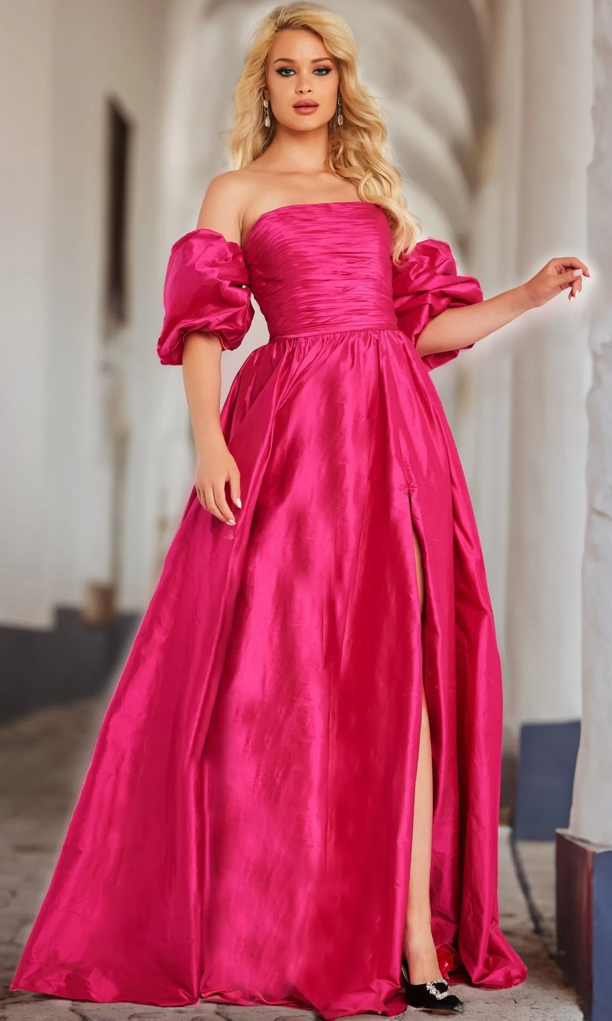 Jovani Puff-Sleeve Long Prom Ball Gown 24099 sold by PromGirl product image thumbnail 4