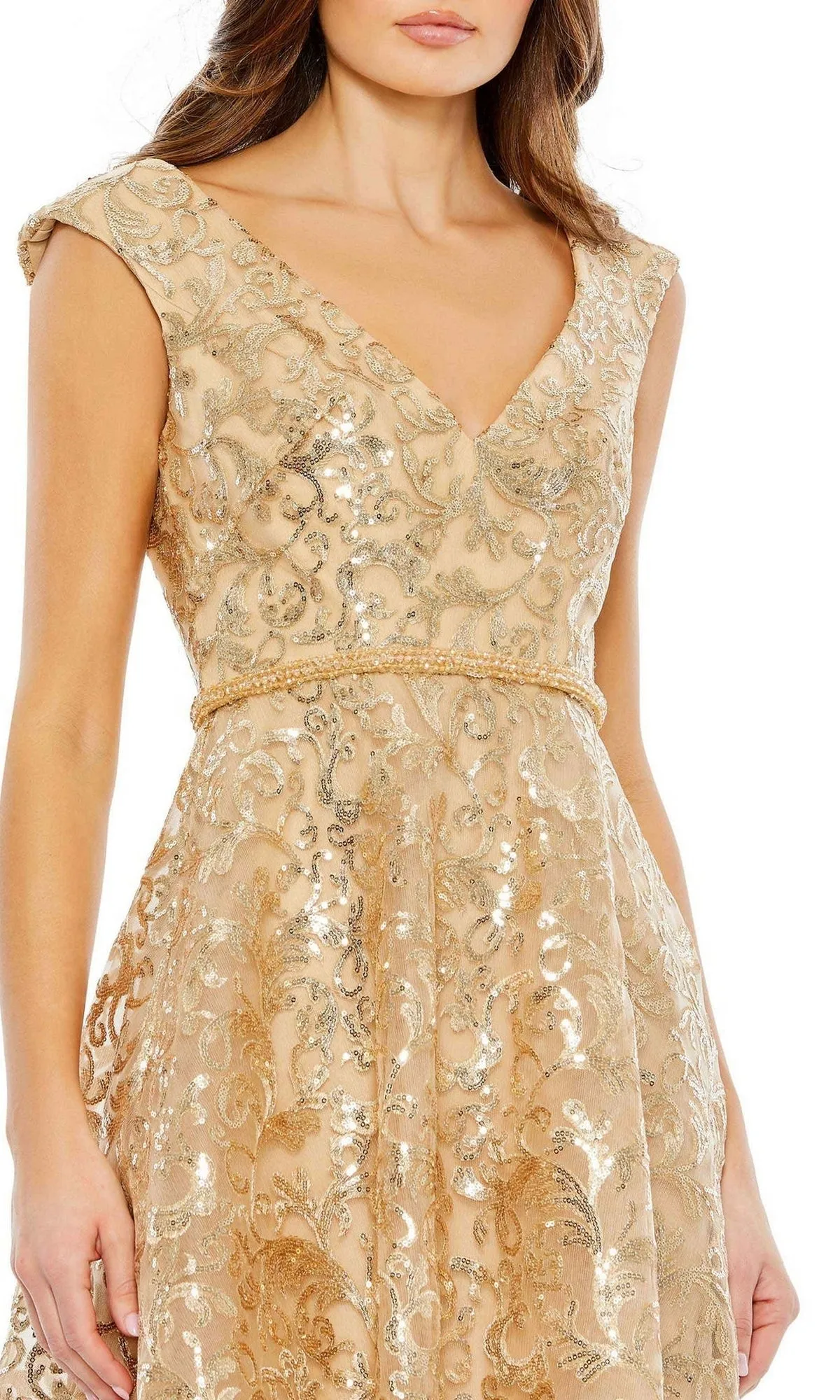 Modest Knee-Length Sequin Party Dress 68012 sold by PromGirl product image thumbnail 5