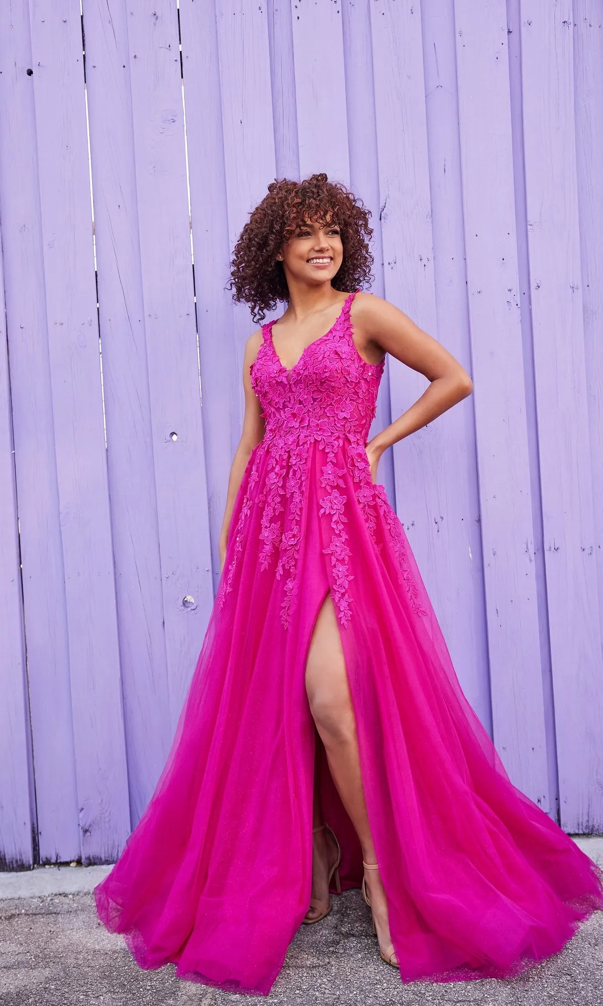 Ellie Wilde Long Tulle Ball Gown EW35121 sold by PromGirl