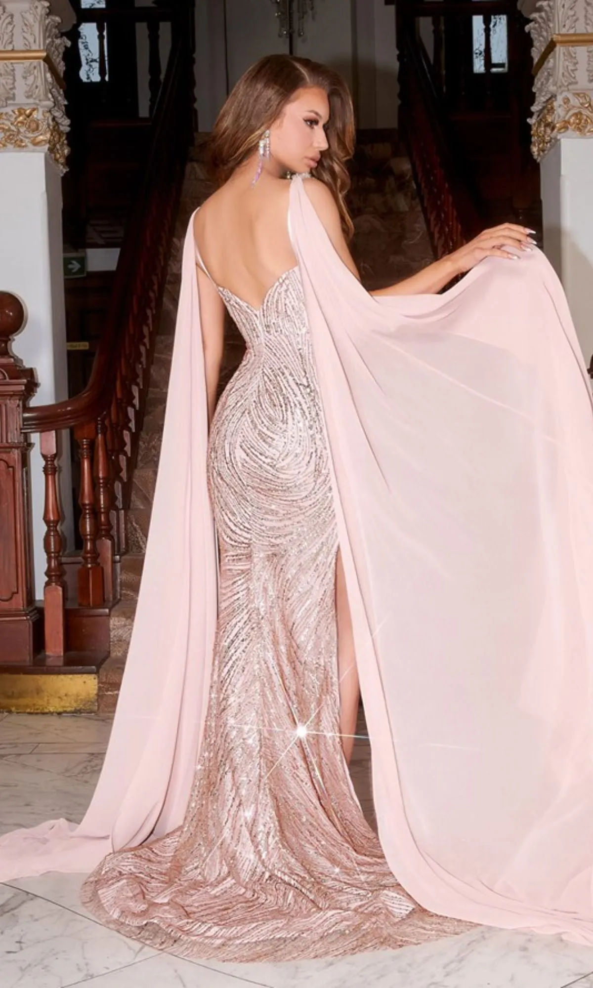 Drape Long Prom Dress: Portia and Scarlett PS22543 sold by PromGirl product image thumbnail 2