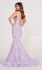 Banded-Waist Long Sequin Mermaid Prom Dress sold by PromGirl