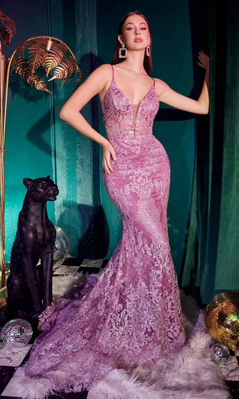 Sequin-Lace Long Mermaid Prom Dress CC2189 sold by PromGirl