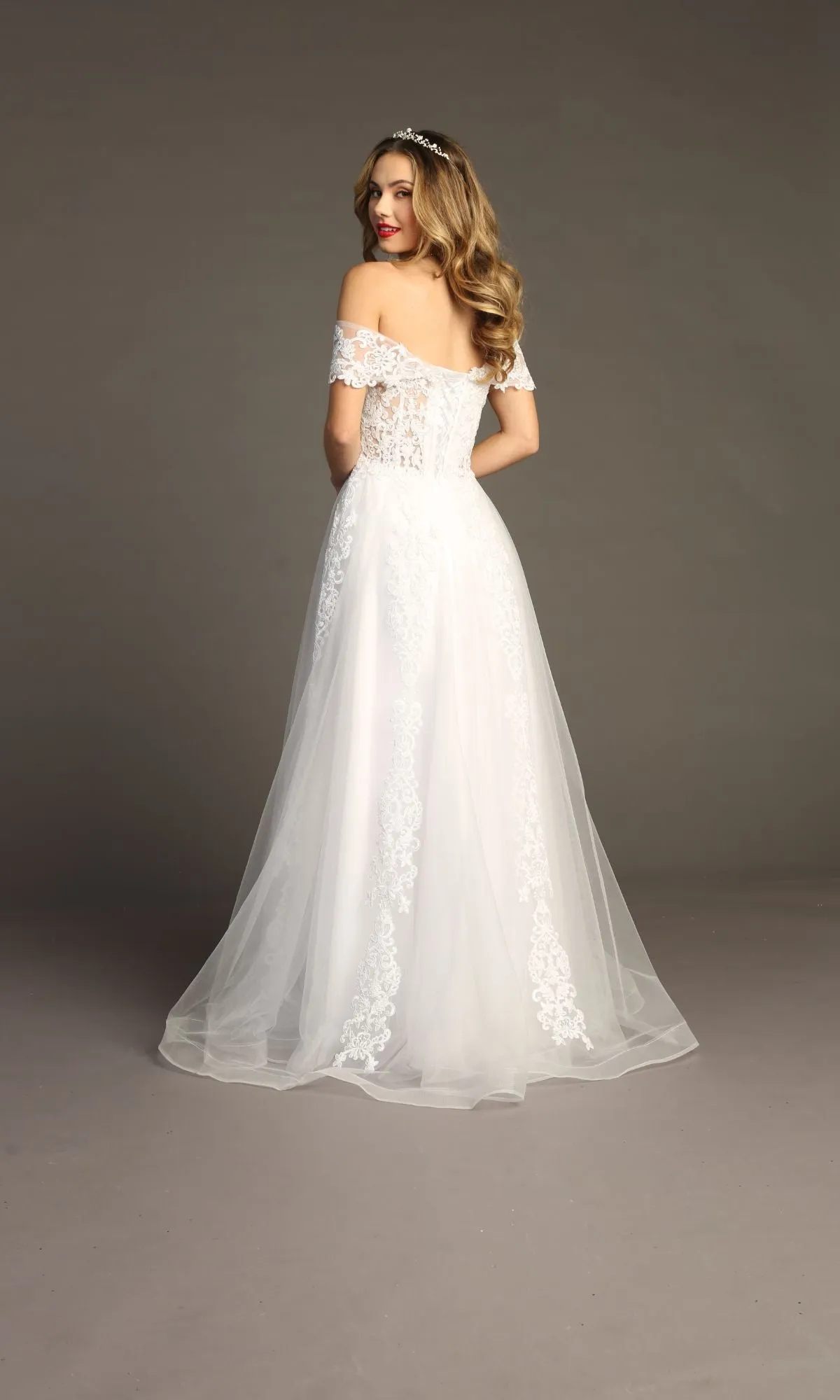 Long Lace Prom Ball Gown: Chicas CA1103 sold by PromGirl product image thumbnail 2