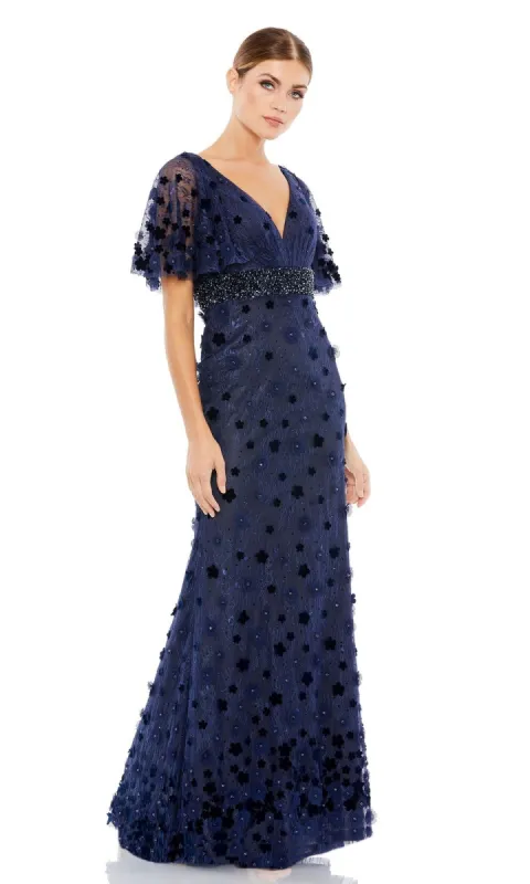 Short-Sleeve Long Formal Dress: Mac Duggal 67712 sold by PromGirl