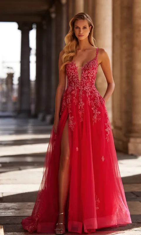 La Femme Embroidered-Lace Long Prom Dress 32062 sold by PromGirl