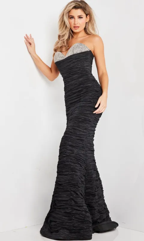 Jovani Beaded-Bust Long strapless Prom Dress 23546 sold by PromGirl