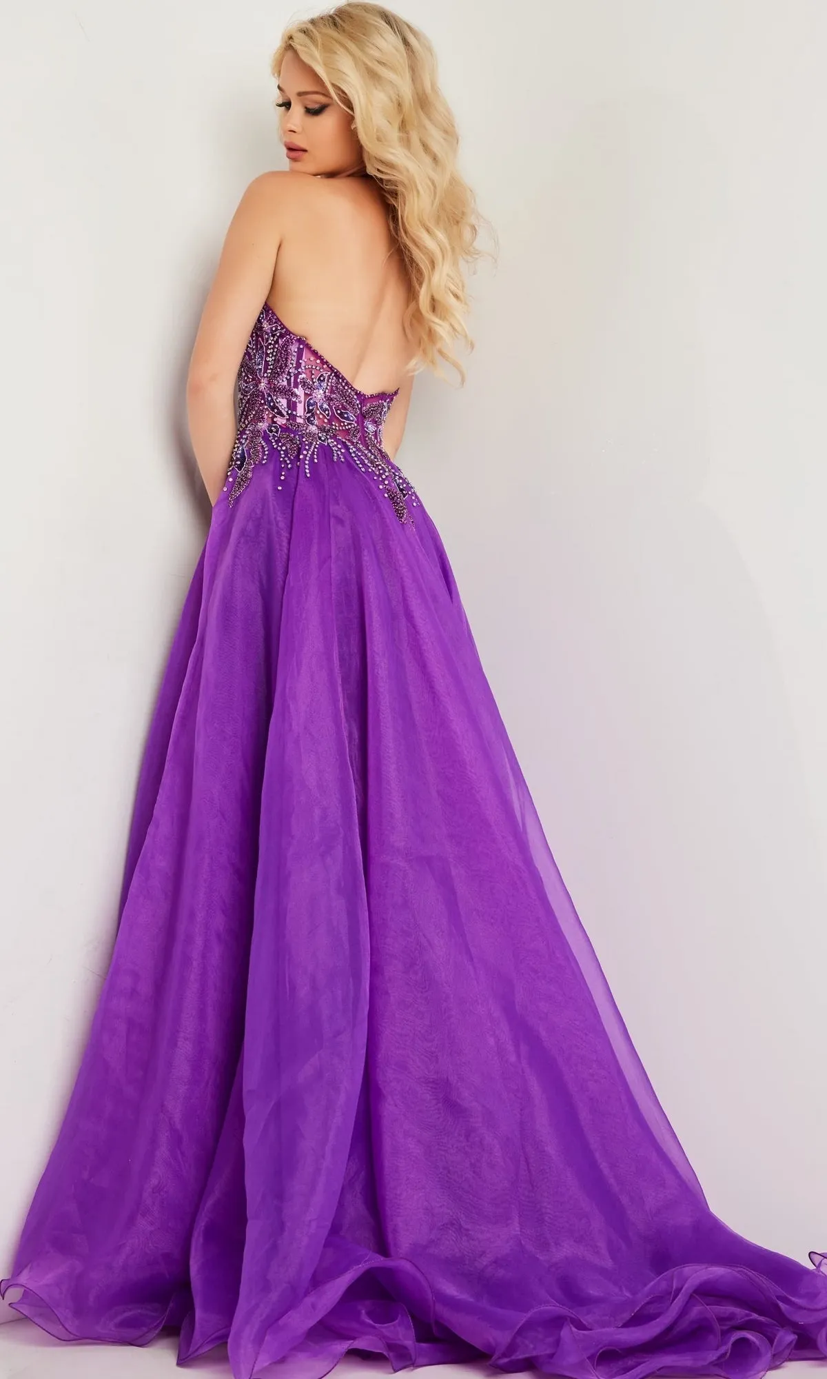 Jovani Long Organza Halter Prom Ball Gown 25964 sold by PromGirl product image thumbnail 2