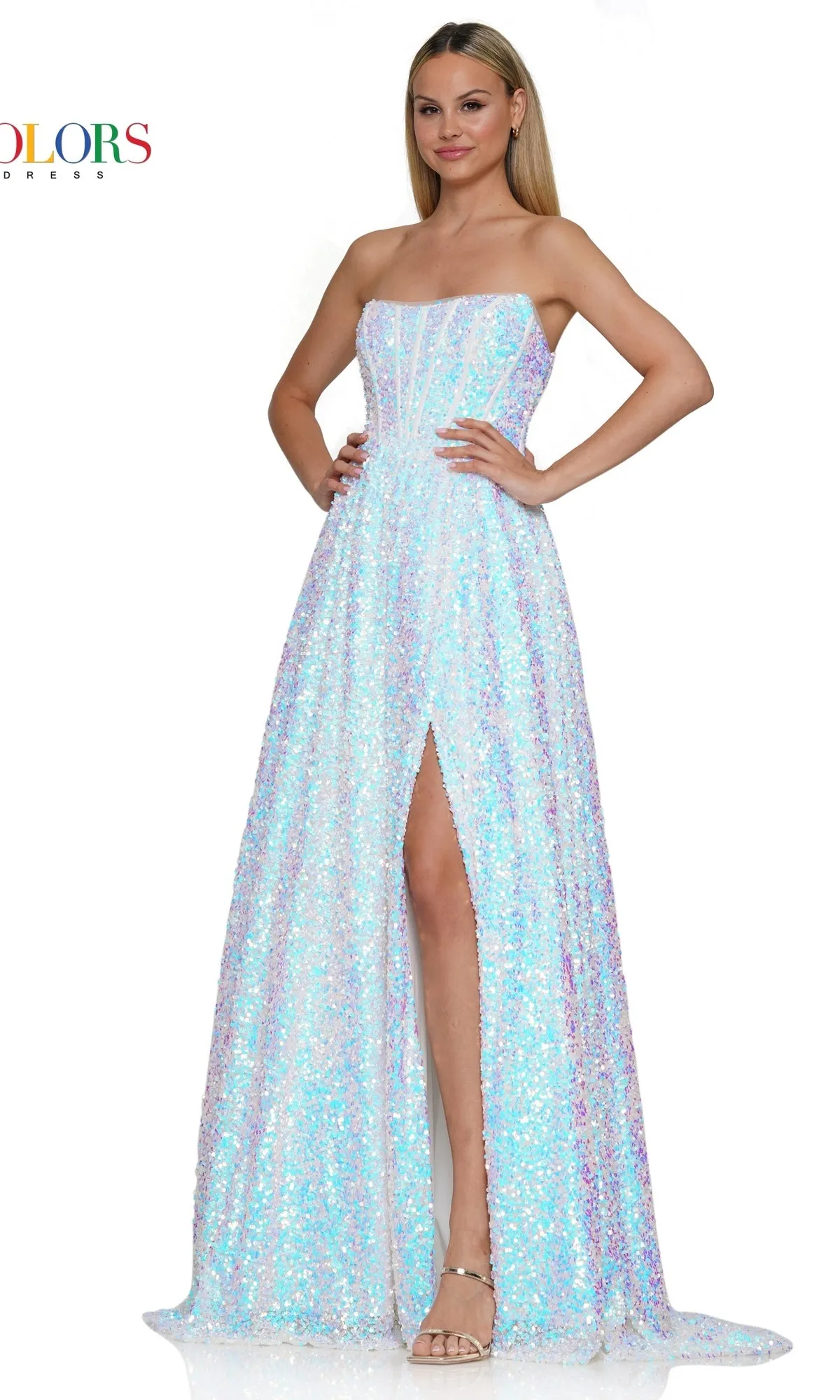 Colors Dress Strapless Long Sequin Prom Dress 3229 sold by PromGirl product image thumbnail 5