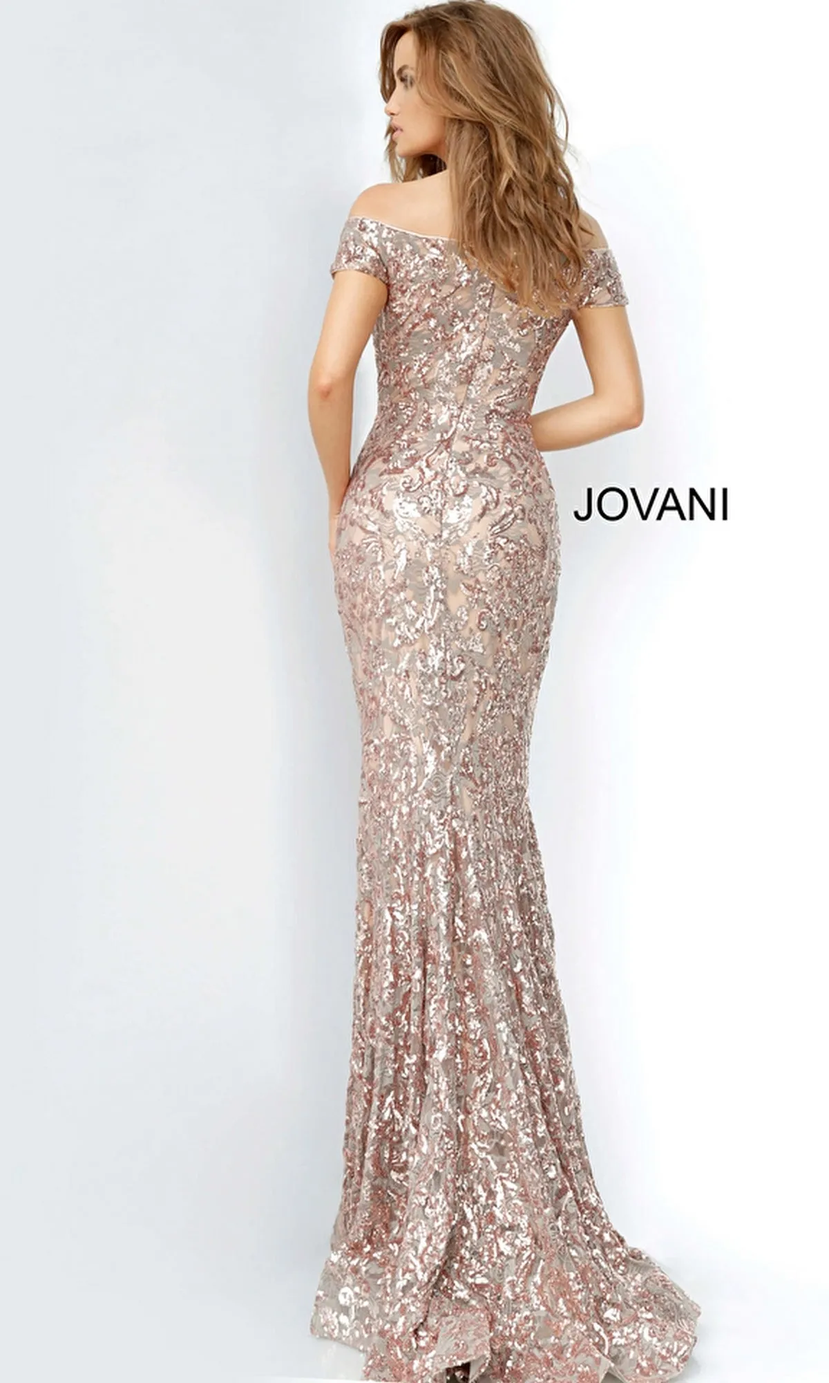 Off-Shoulder Jovani Long Beaded Formal Dress 1122 sold by PromGirl product image thumbnail 2