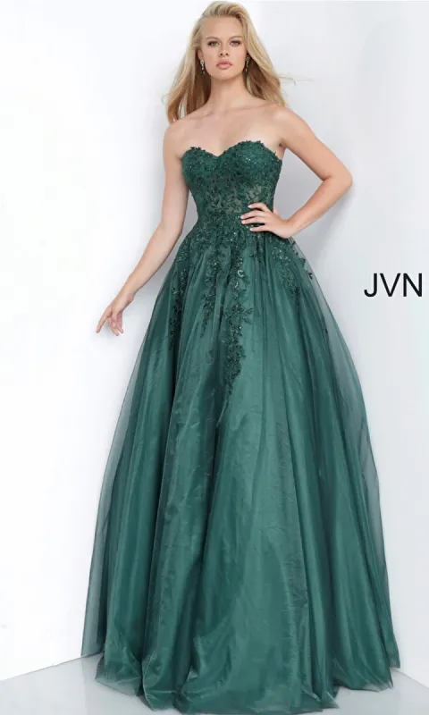 Strapless Long Ball Gown: Jovani 00915 sold by PromGirl