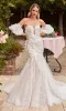 Off-White Long Lace Mermaid Wedding Dress CDS434W sold by PromGirl
