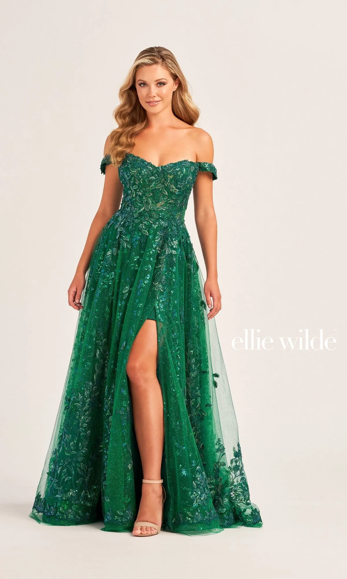 Ellie Wilde A-Line Off-Shoulder Prom Dress EW35116 sold by PromGirl product image thumbnail 3