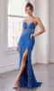 Sheer-Corset Long Sequin Prom Dress CD840 sold by PromGirl