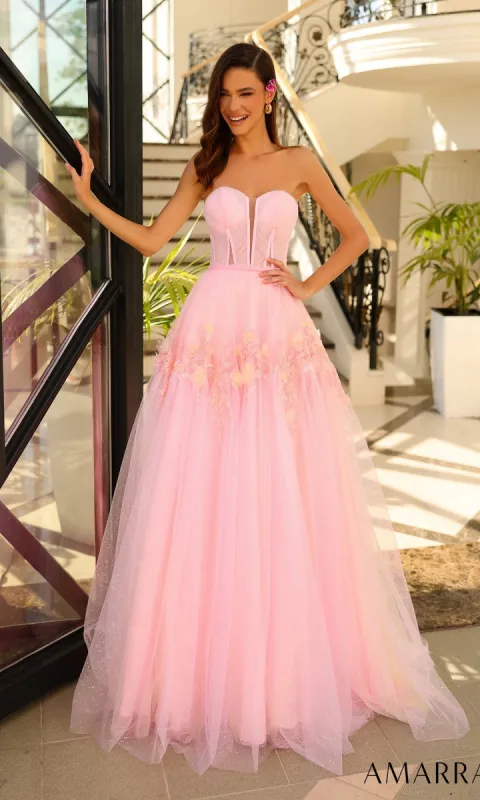 Amarra Strapless Long Glitter Prom Ball Gown 88874 sold by PromGirl