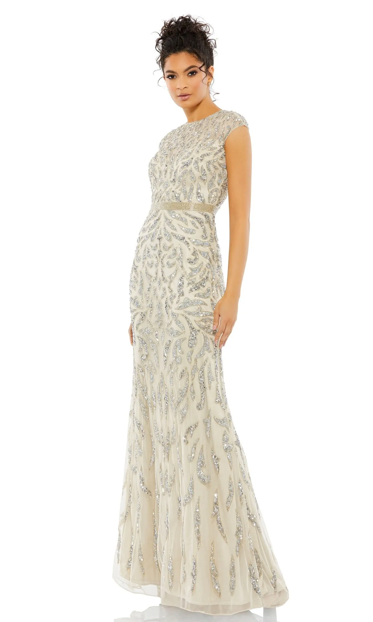 Silver Long Sequin Formal Dress: Mac Duggal 5532 sold by PromGirl product image thumbnail 3