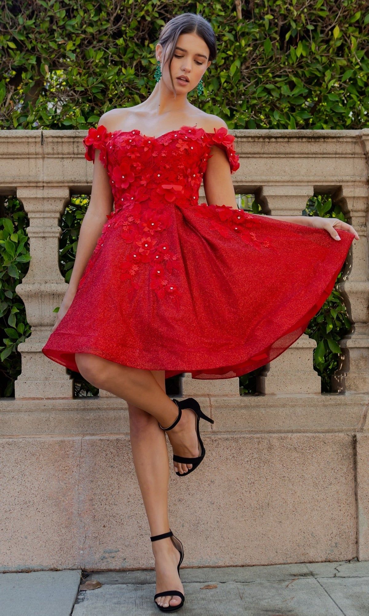 Shimmer Off-Shoulder Short Homecoming Dress 5120J sold by PromGirl product image thumbnail 4