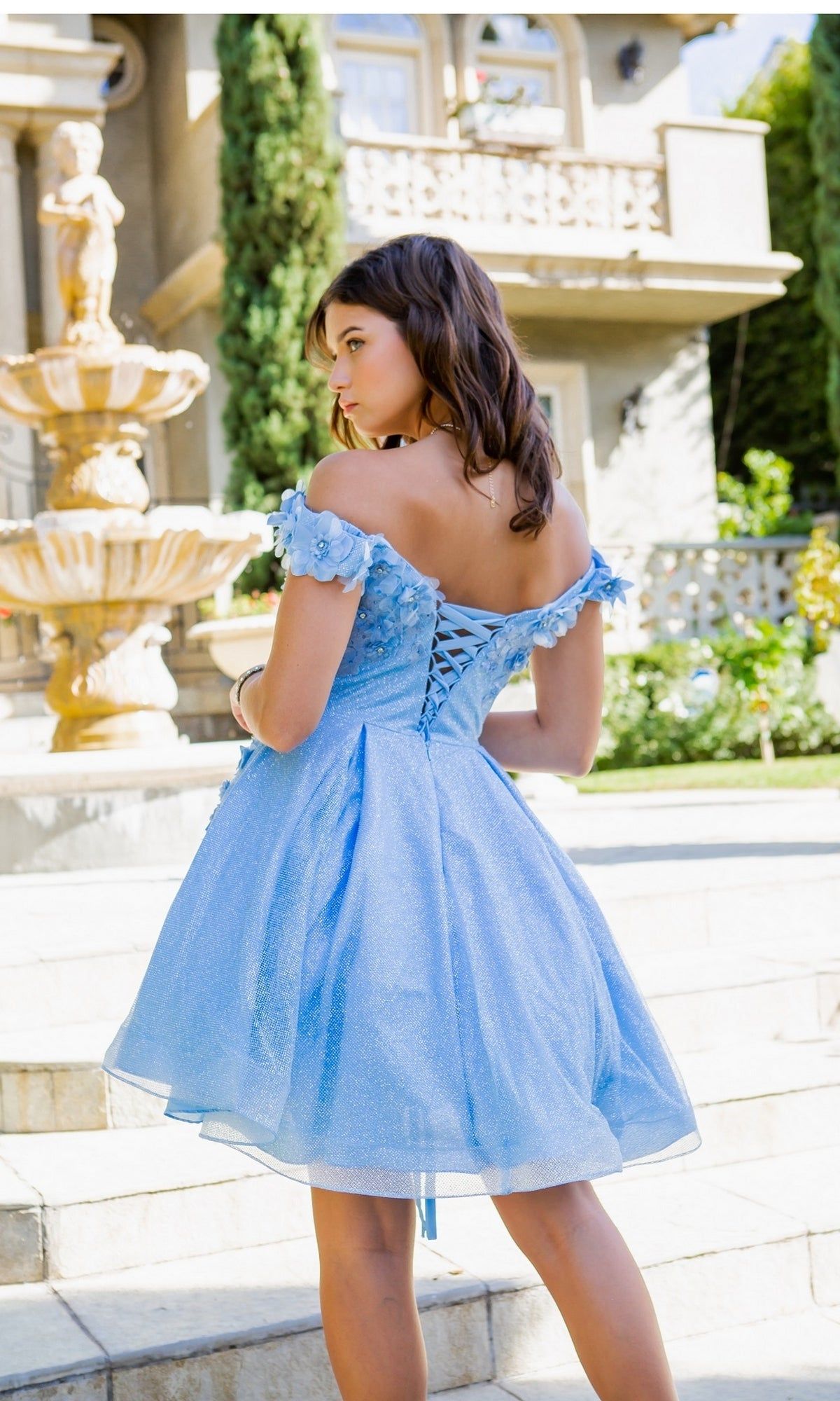Shimmer Off-Shoulder Short Homecoming Dress 5120J sold by PromGirl product image thumbnail 2