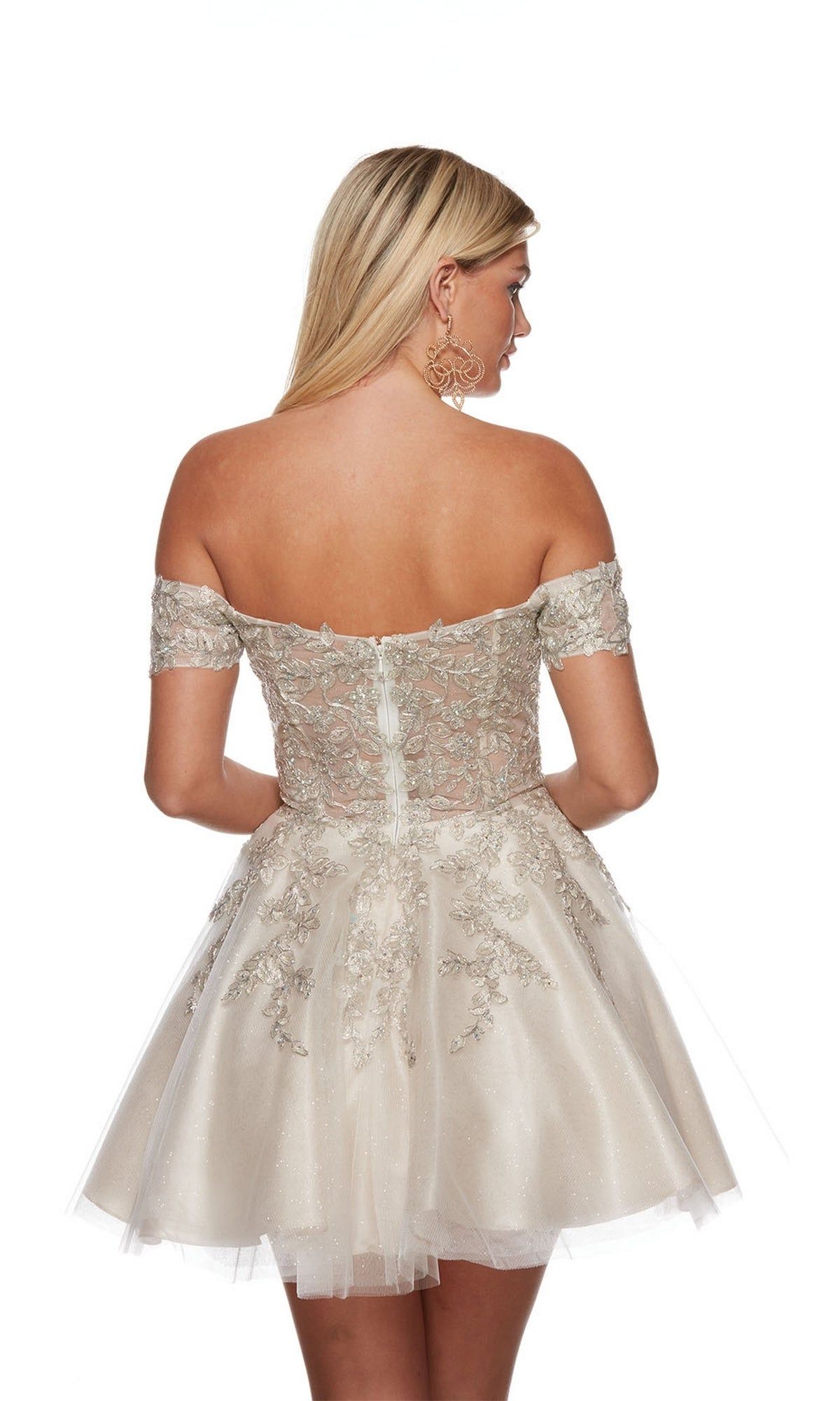 Off-Shoulder Short Babydoll Homecoming Dress 3146 sold by PromGirl product image thumbnail 2