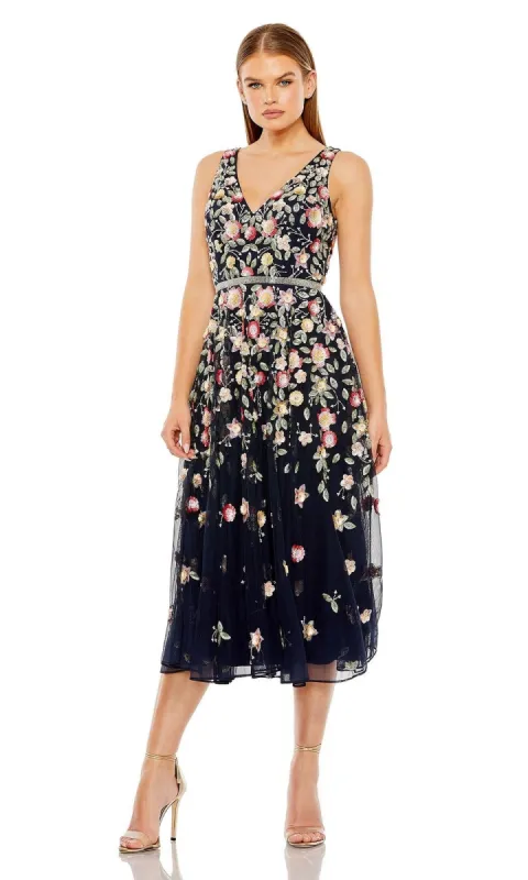 Floral-Embroidered Party Dress: Mac Duggal 5527 sold by PromGirl